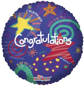 Congrats Festive Foil Balloons